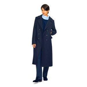 ME+EM Italian Wool Military Forever Coat in Navy - never worn, like new